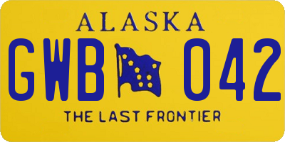 AK license plate GWB042