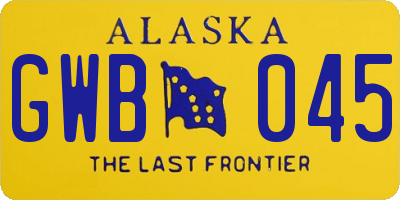 AK license plate GWB045