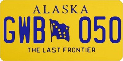 AK license plate GWB050