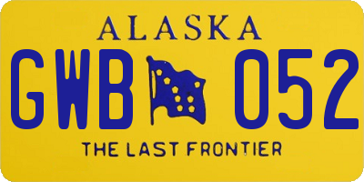 AK license plate GWB052