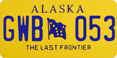 AK license plate GWB053