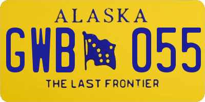 AK license plate GWB055