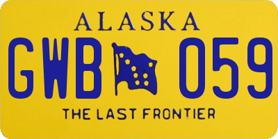 AK license plate GWB059