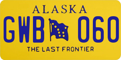 AK license plate GWB060