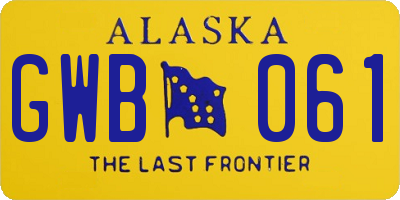 AK license plate GWB061