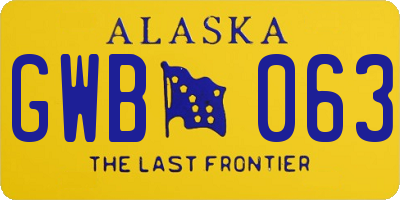 AK license plate GWB063