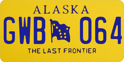 AK license plate GWB064