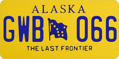 AK license plate GWB066