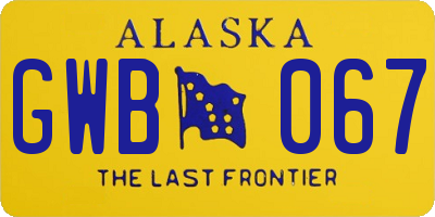 AK license plate GWB067