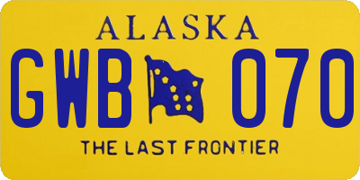 AK license plate GWB070