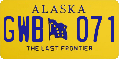 AK license plate GWB071