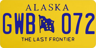 AK license plate GWB072