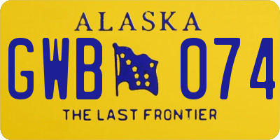 AK license plate GWB074