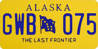 AK license plate GWB075