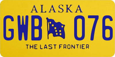 AK license plate GWB076