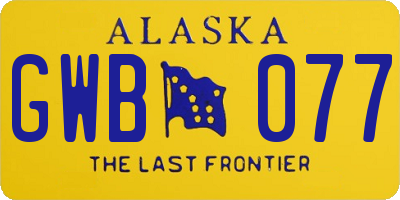 AK license plate GWB077