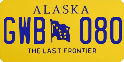 AK license plate GWB080