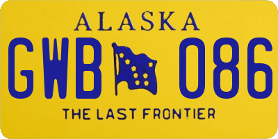 AK license plate GWB086