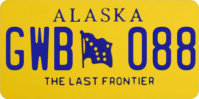 AK license plate GWB088