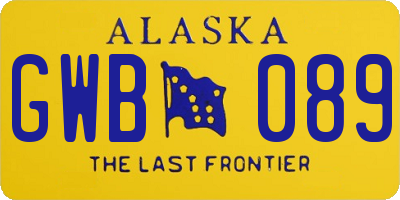 AK license plate GWB089