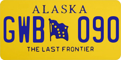 AK license plate GWB090