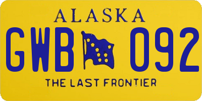 AK license plate GWB092