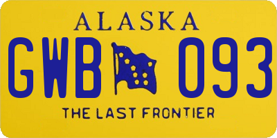 AK license plate GWB093