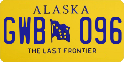 AK license plate GWB096