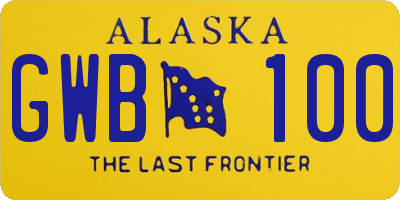 AK license plate GWB100