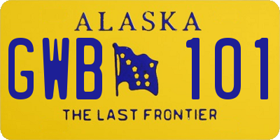 AK license plate GWB101