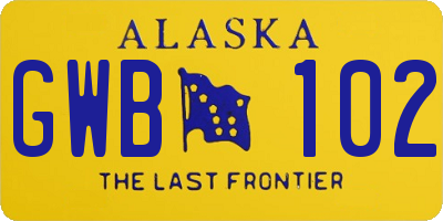 AK license plate GWB102