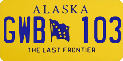 AK license plate GWB103