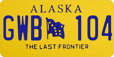 AK license plate GWB104