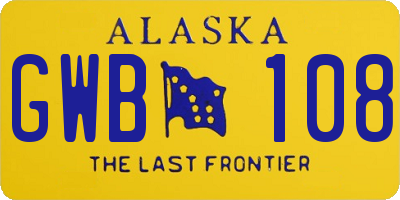 AK license plate GWB108