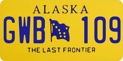 AK license plate GWB109