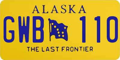 AK license plate GWB110