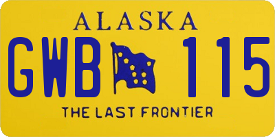 AK license plate GWB115