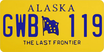 AK license plate GWB119