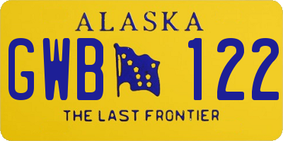 AK license plate GWB122