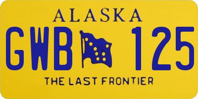 AK license plate GWB125