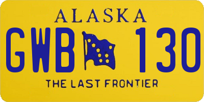 AK license plate GWB130