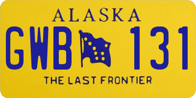 AK license plate GWB131