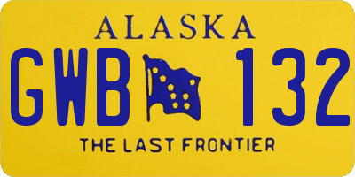 AK license plate GWB132