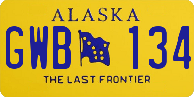 AK license plate GWB134