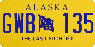 AK license plate GWB135