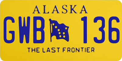 AK license plate GWB136