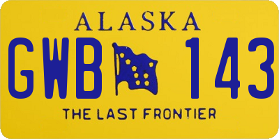 AK license plate GWB143