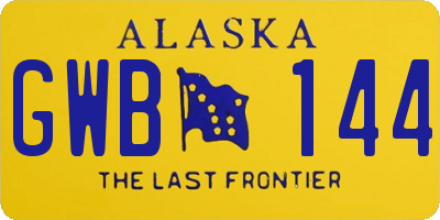 AK license plate GWB144