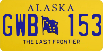 AK license plate GWB153