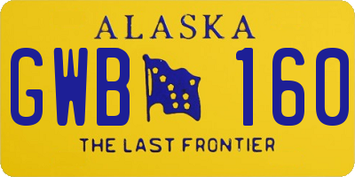 AK license plate GWB160